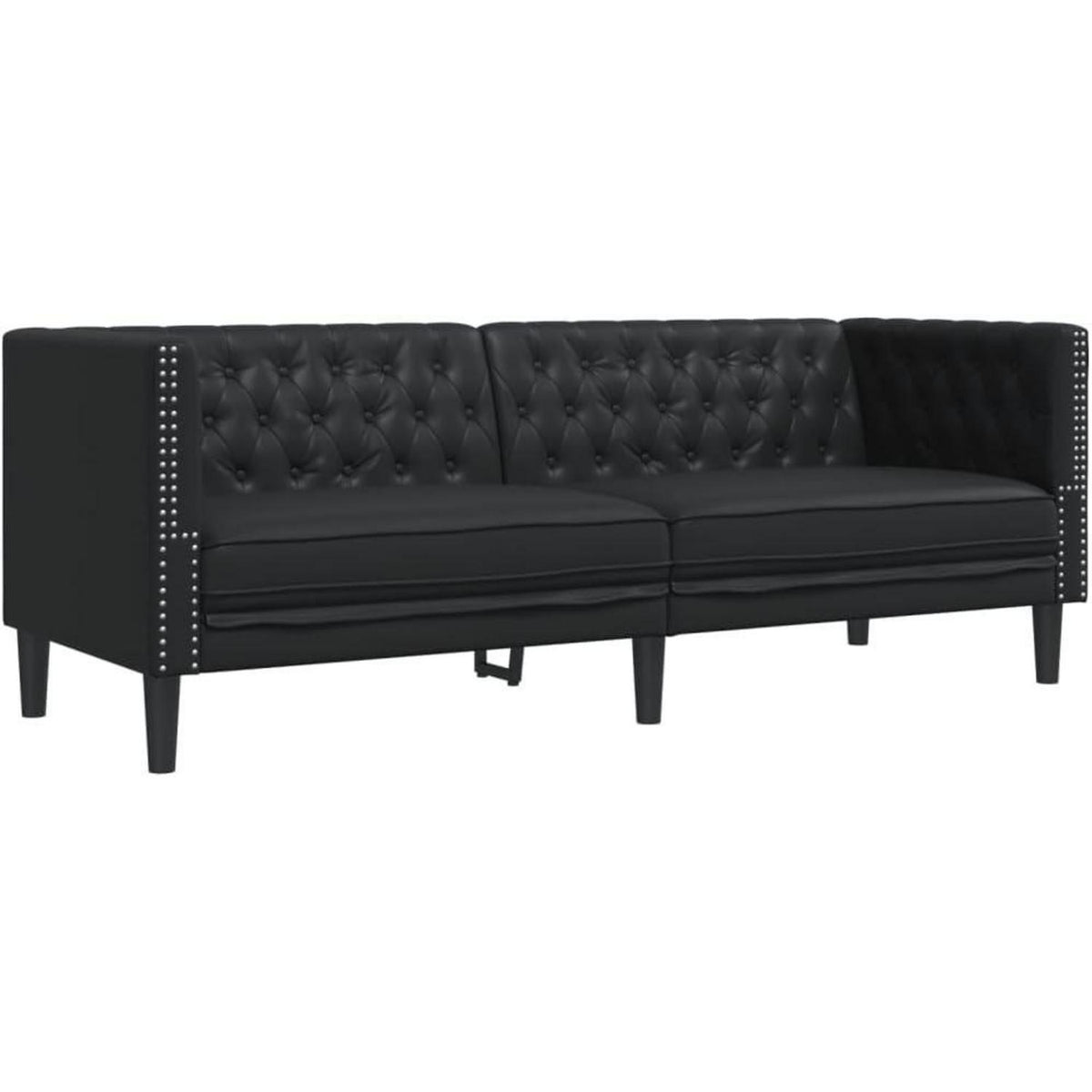 Chesterfield Polstersofa Schwarz – Sessel, 2-Sitzer & 3-Sitzer
