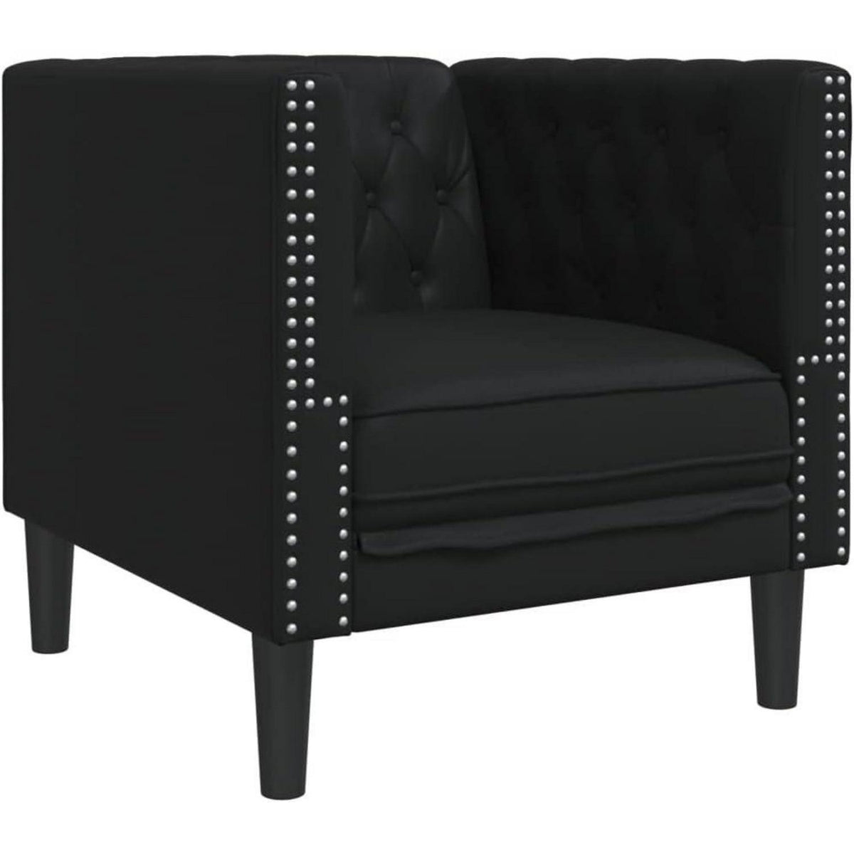 Chesterfield Polstersofa Schwarz – Sessel, 2-Sitzer & 3-Sitzer