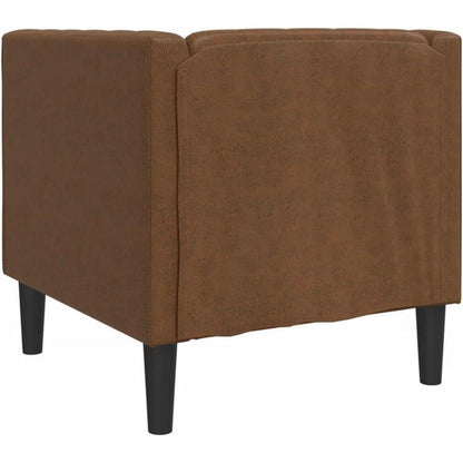 Chesterfield Sessel Braun Kunstleder – 1-Sitzer Polstersofa