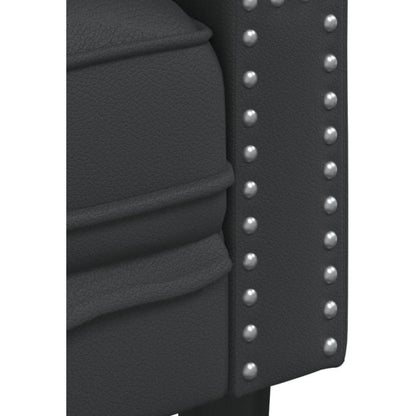 Chesterfield Sofa 3-Sitzer Schwarz Kunstleder
