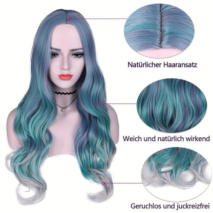 Grüne Damenperücke Lang – Natürlicher Look für Kostüme & Alltag