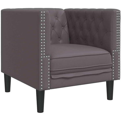 Chesterfield Polstersofa Grau – Sessel, 2-Sitzer & 3-Sitzer