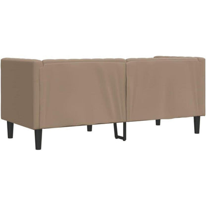 Chesterfield 2-Sitzer Sofa Kunstleder Cappuccino