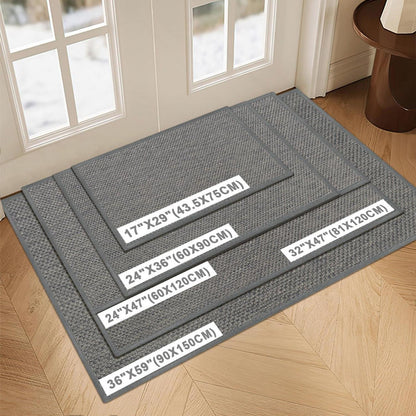 Rutschfeste Fußmatte Innen 81x121 cm – Grau, Saugfähig & Waschbar