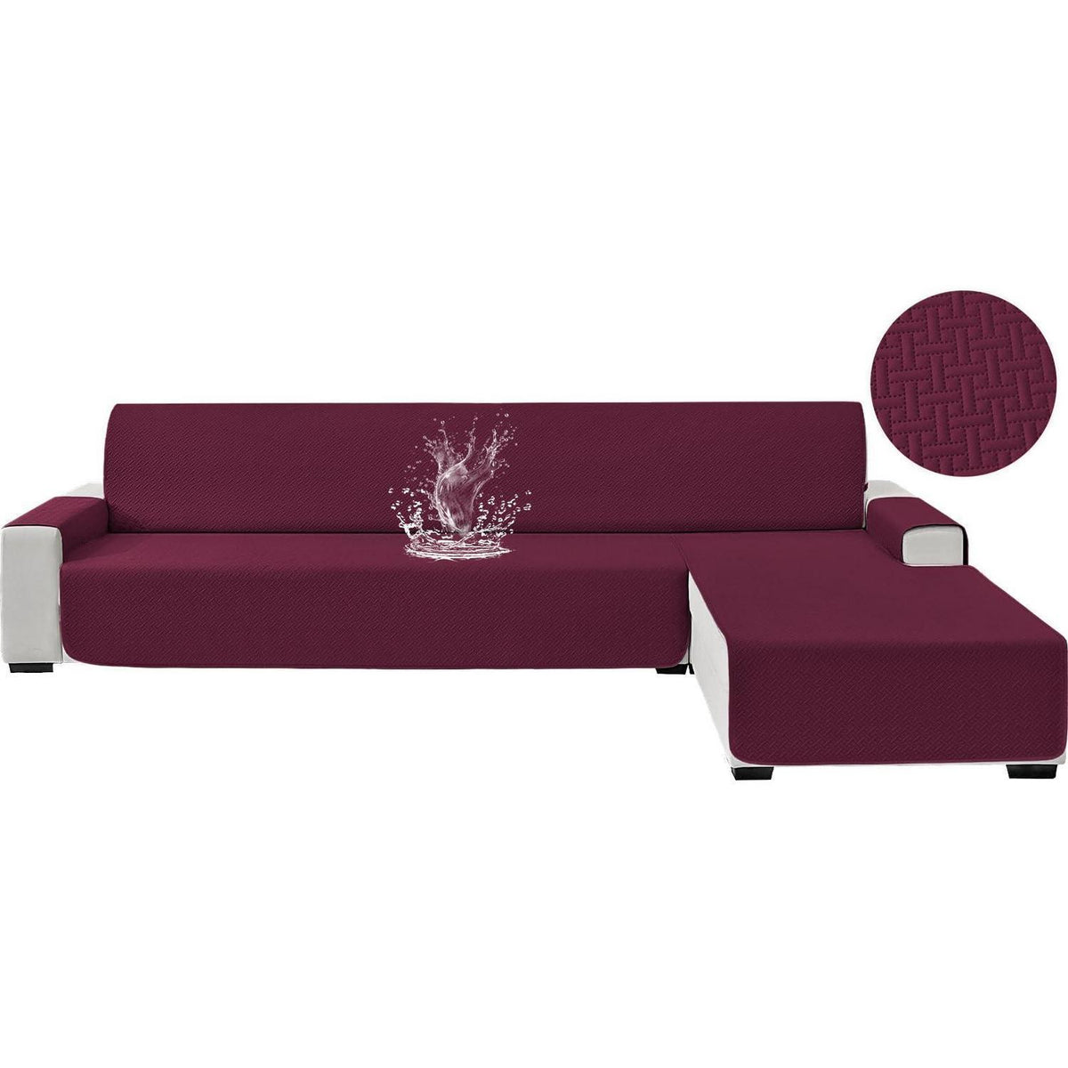 Wasserdichter Sofabezug L-Form 4 Sitzer Bordeauxrot