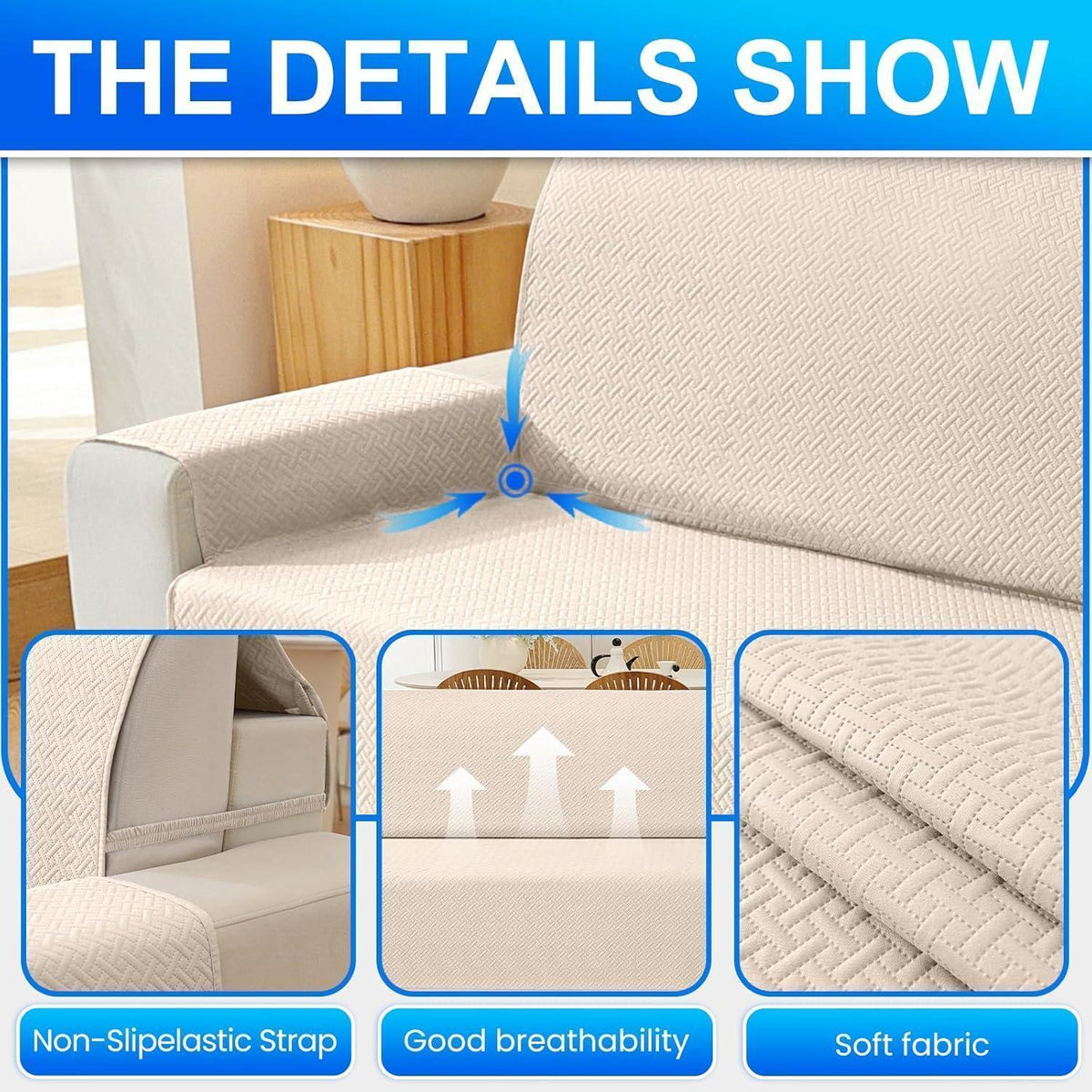 Wasserdichter Sofabezug L-Form 3 Sitzer – Schutz für Sofa & Ecksofa