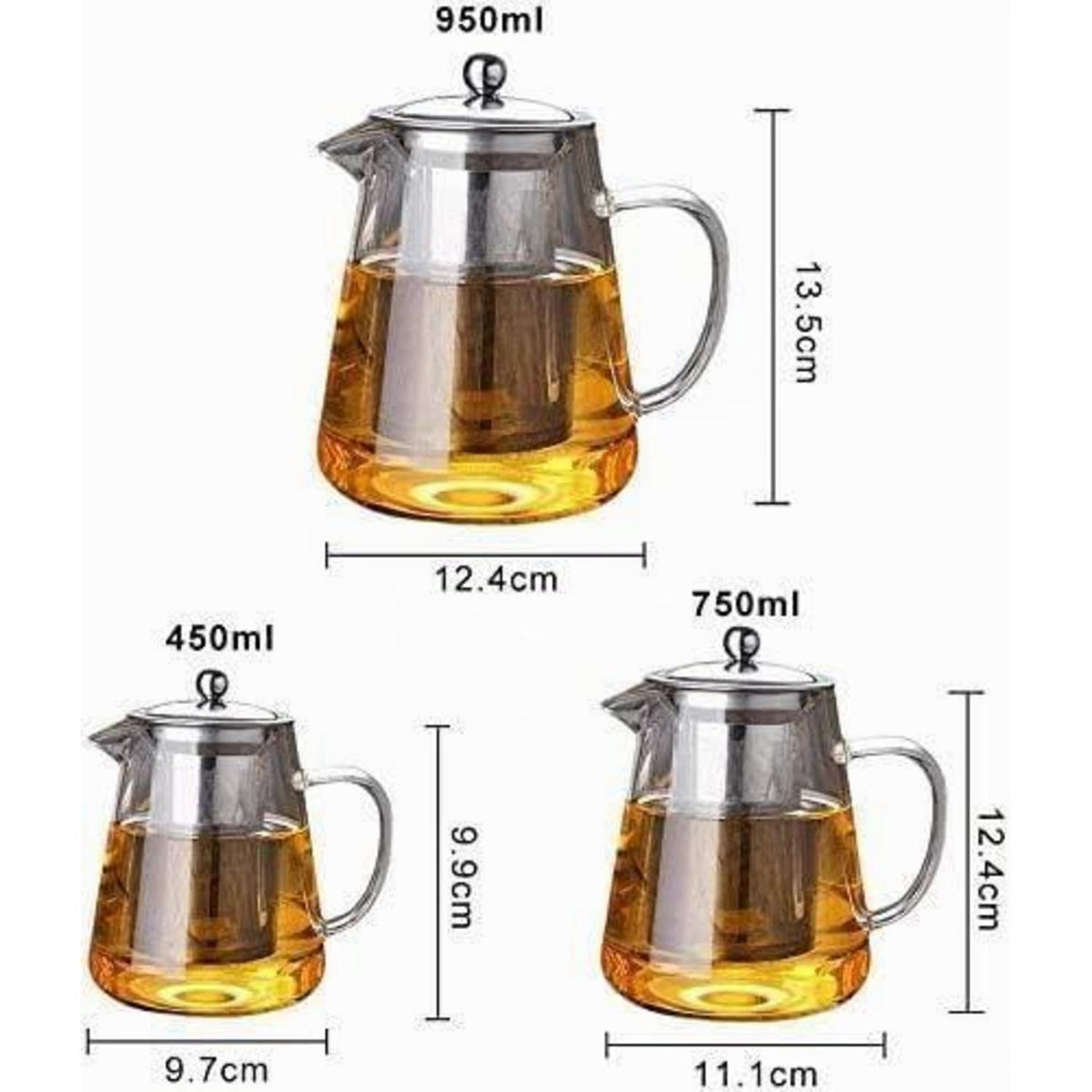 Glas-Teekanne mit Edelstahlfilter – 750ml