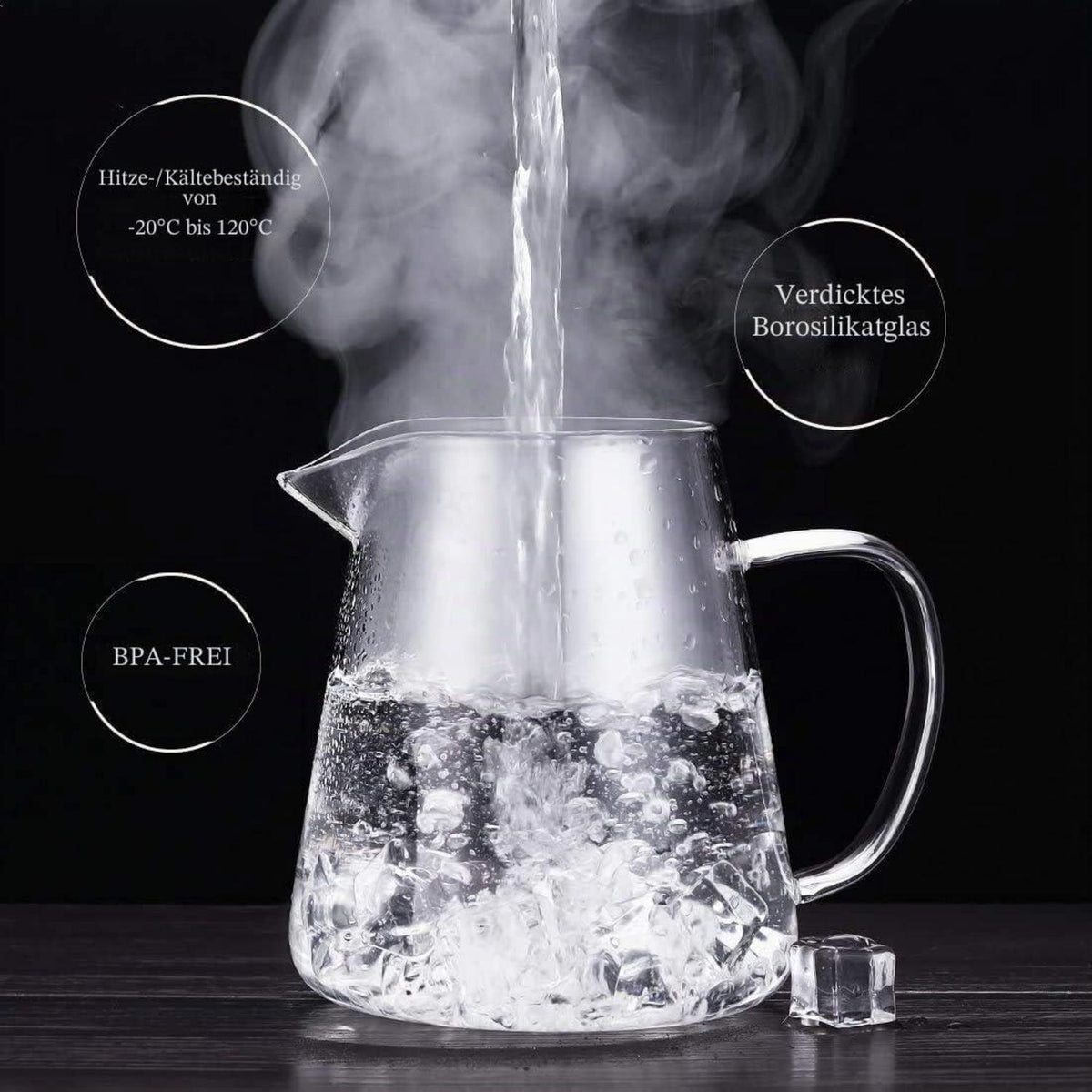 Glas-Teekanne mit Edelstahlfilter – 750ml