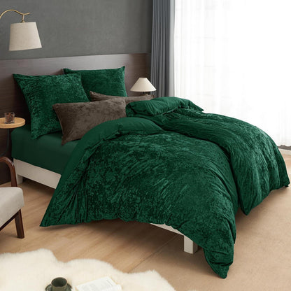 Samt Bettwäsche Set 135x200 Smaragd Grün, 4-teilig