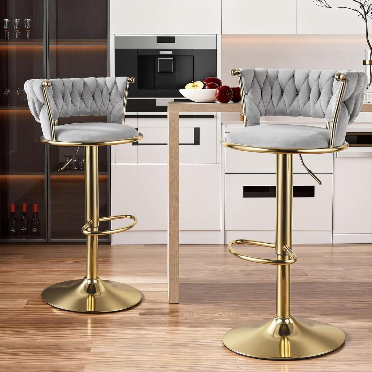 Höhenverstellbarer Barhocker 2er Set | Ergonomisch & Drehbar