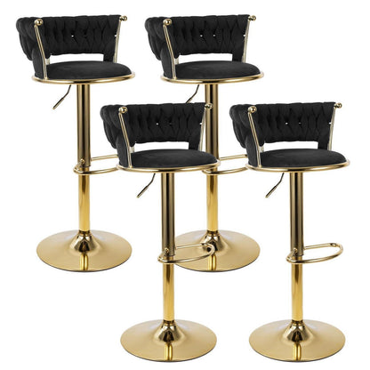 Höhenverstellbarer Barhocker 2er Set – Gold/Schwarz