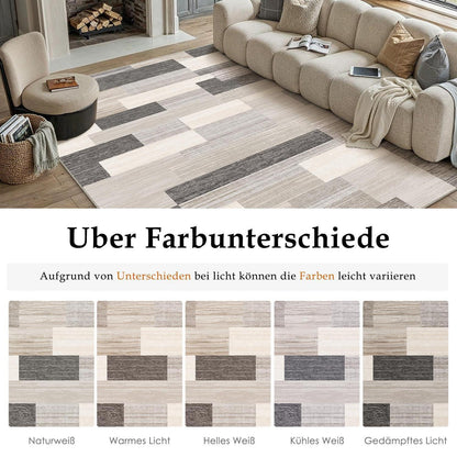 Waschbarer Teppich Beige 200x300cm – Modern & Flauschig