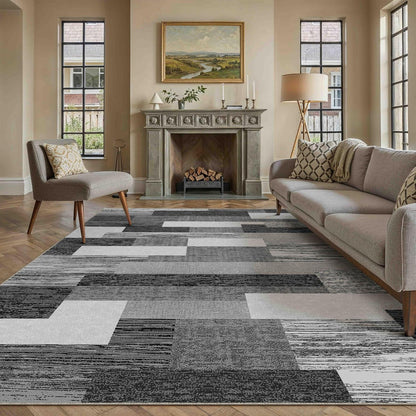 Waschbarer Teppich Schwarz 200x300cm – Modern & Pflegeleicht