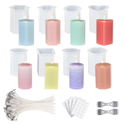 Silikon Kerzenformen Weihnachten Set – 8 Form, Dochte & Zubehör