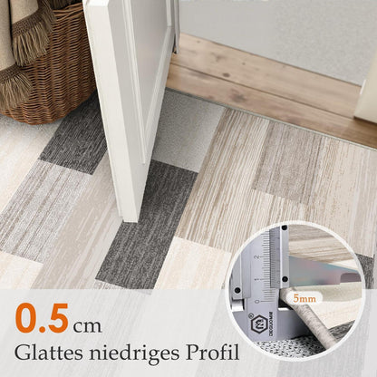 Läufer Flur Teppich Beige 60x180cm Waschbar Modern