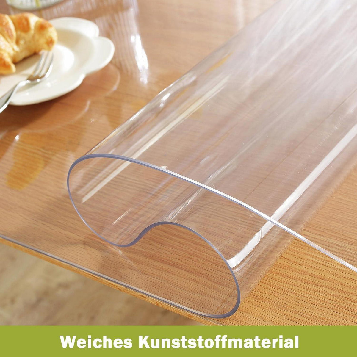 Transparente Tischfolie 90x180cm | Schutzfolie wasserfest & klar