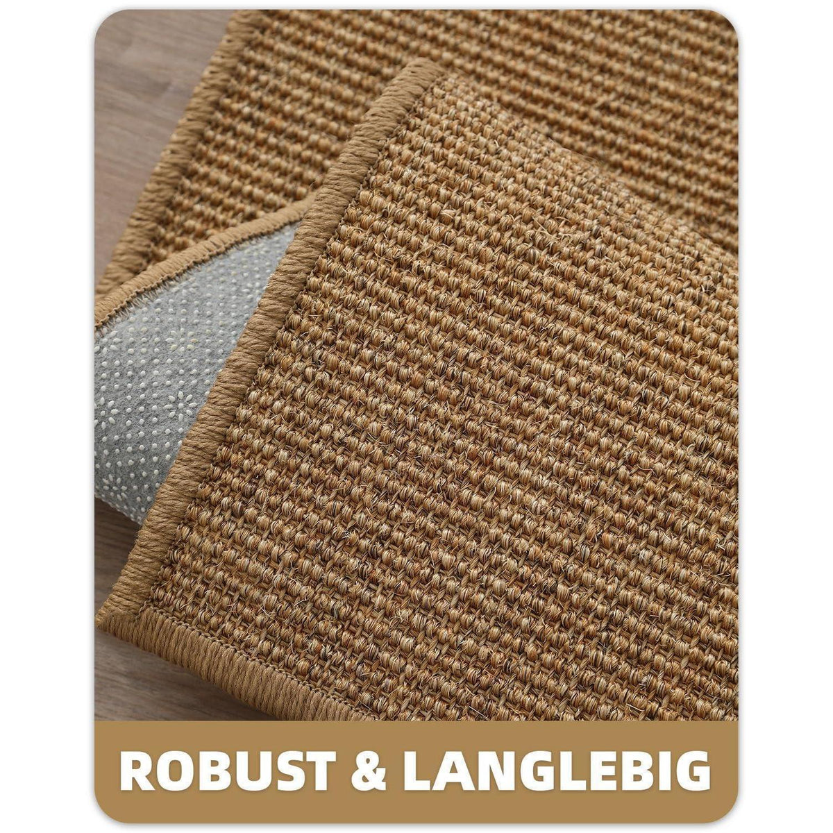 Handgewebte Jute Fußmatte 90x150cm - Rutschfest & Langlebig