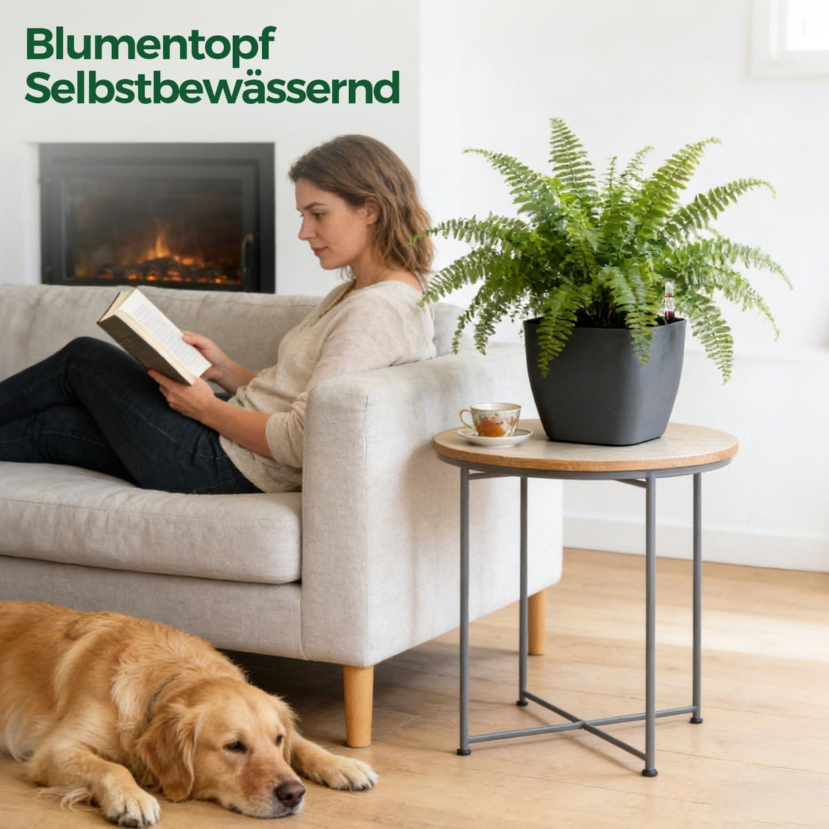 Selbstbewässerungstopf 17,5cm - Grau - 3er Set mit Wasseranzeige