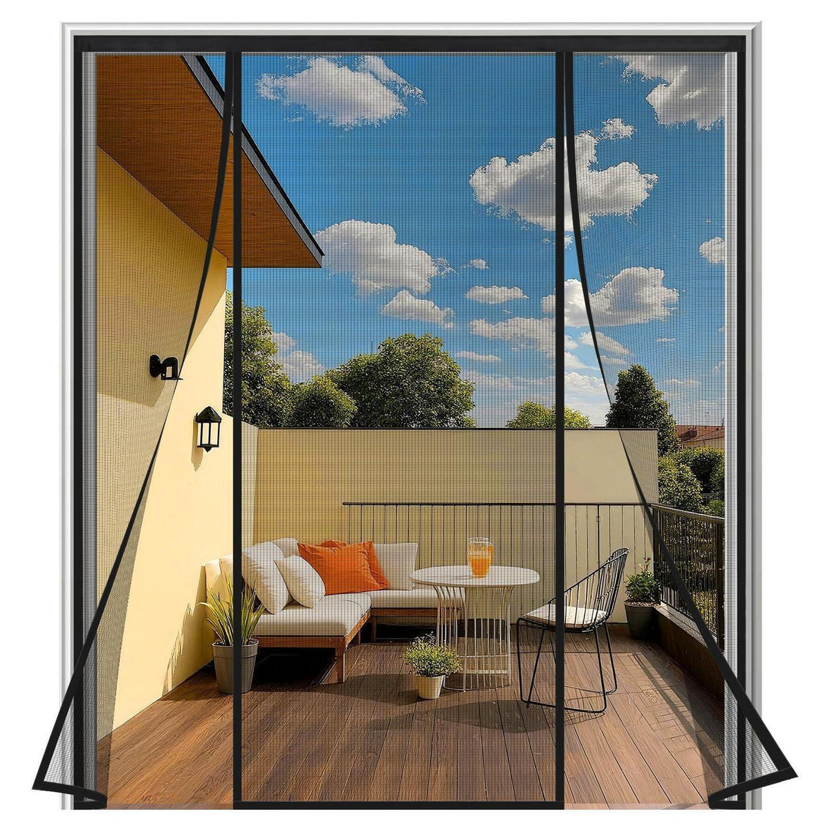 Magnetisches Fliegengitter Tür 180x210 cm Schwarz