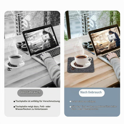 Filz Tischsets 24er Set – Anthrazit Platzdeckchen & Untersetzer