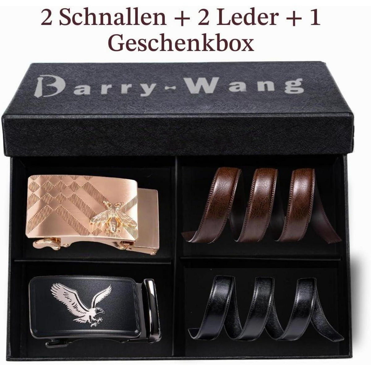 Herren Gürtel Echtleder Ratschenschnalle Automatik 3,5 cm Business Casual