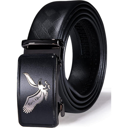 Herren Gürtel Echtleder Ratschenschnalle Automatik 3,5 cm Business Casual