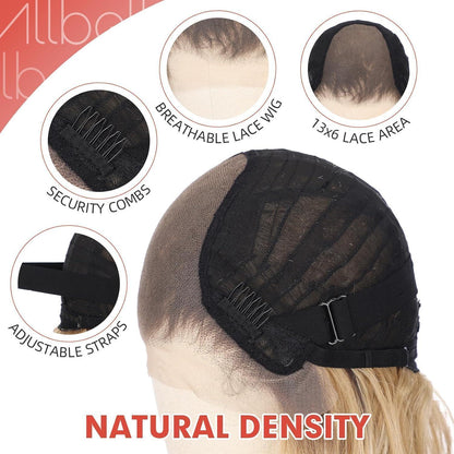 Graue 22 Zoll Body Wave Lace Front Perücke mit HD Lace