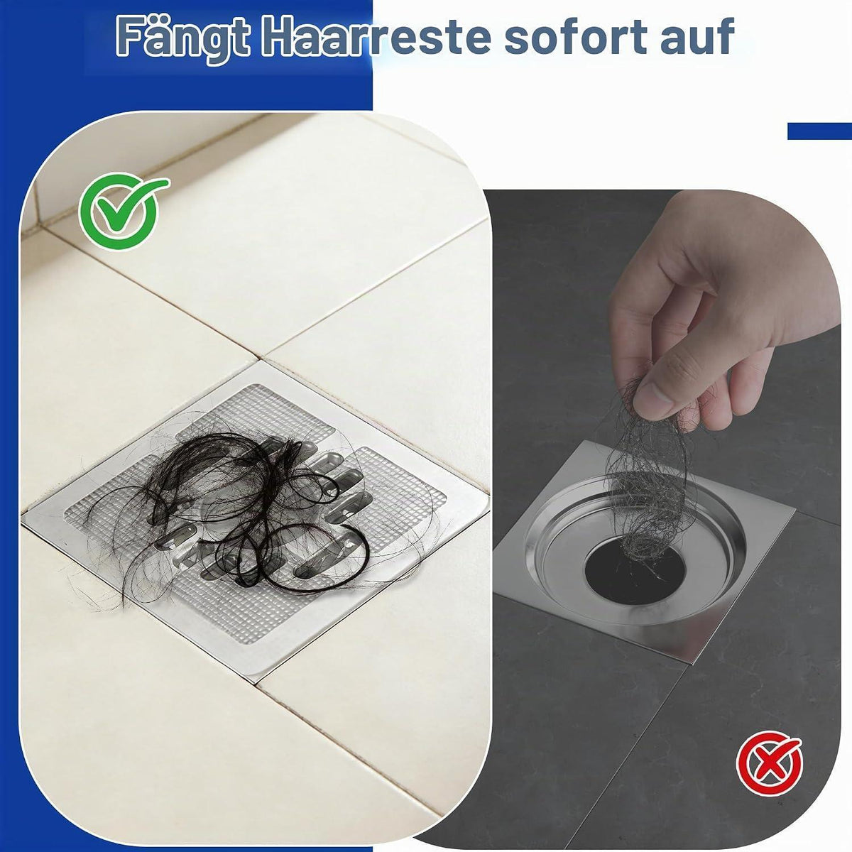 Haarsieb Dusche 100er Pack | Abflusssieb Haarfänger