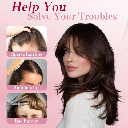 Clip-in Pony Echthaar Dunkelbraun – Wispy Bangs für Damen