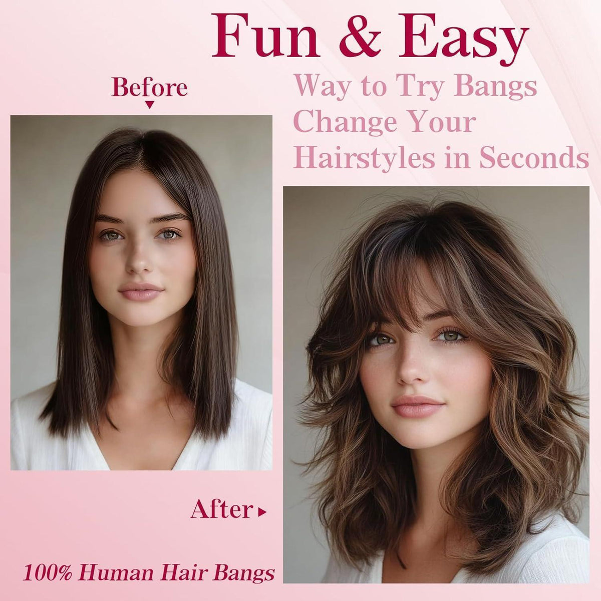 Clip-in Pony Echthaar Wispy Bangs #613 Blond