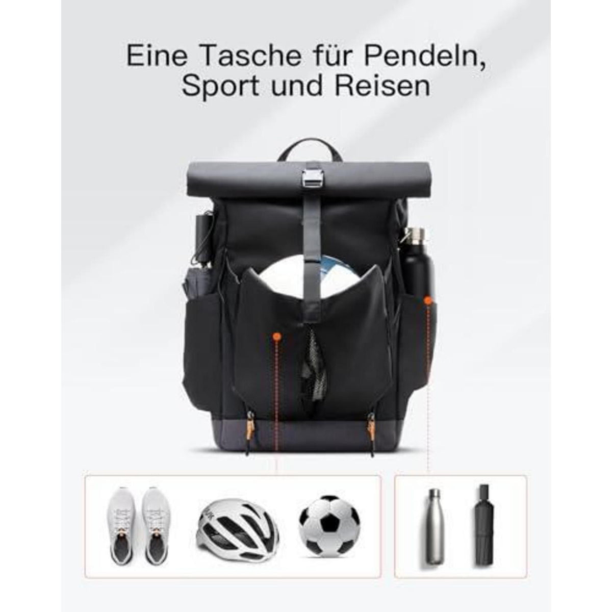 RollTop Rucksack 25L – Spritzwassergeschützt & Vielseitig