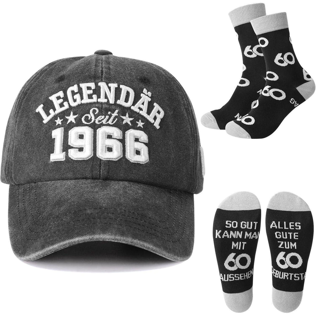 60. Geburtstag Geschenk für Mann: Kappe & Socken Set