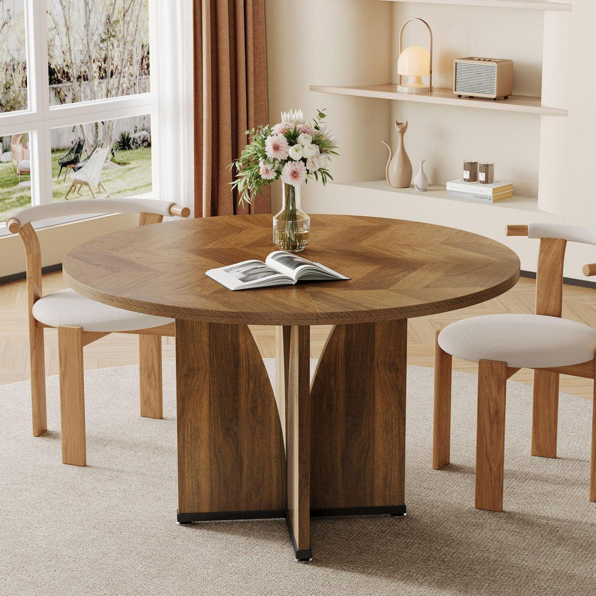 Runder Esstisch 100cm Landhausstil Holz Küchentisch für 4 Personen