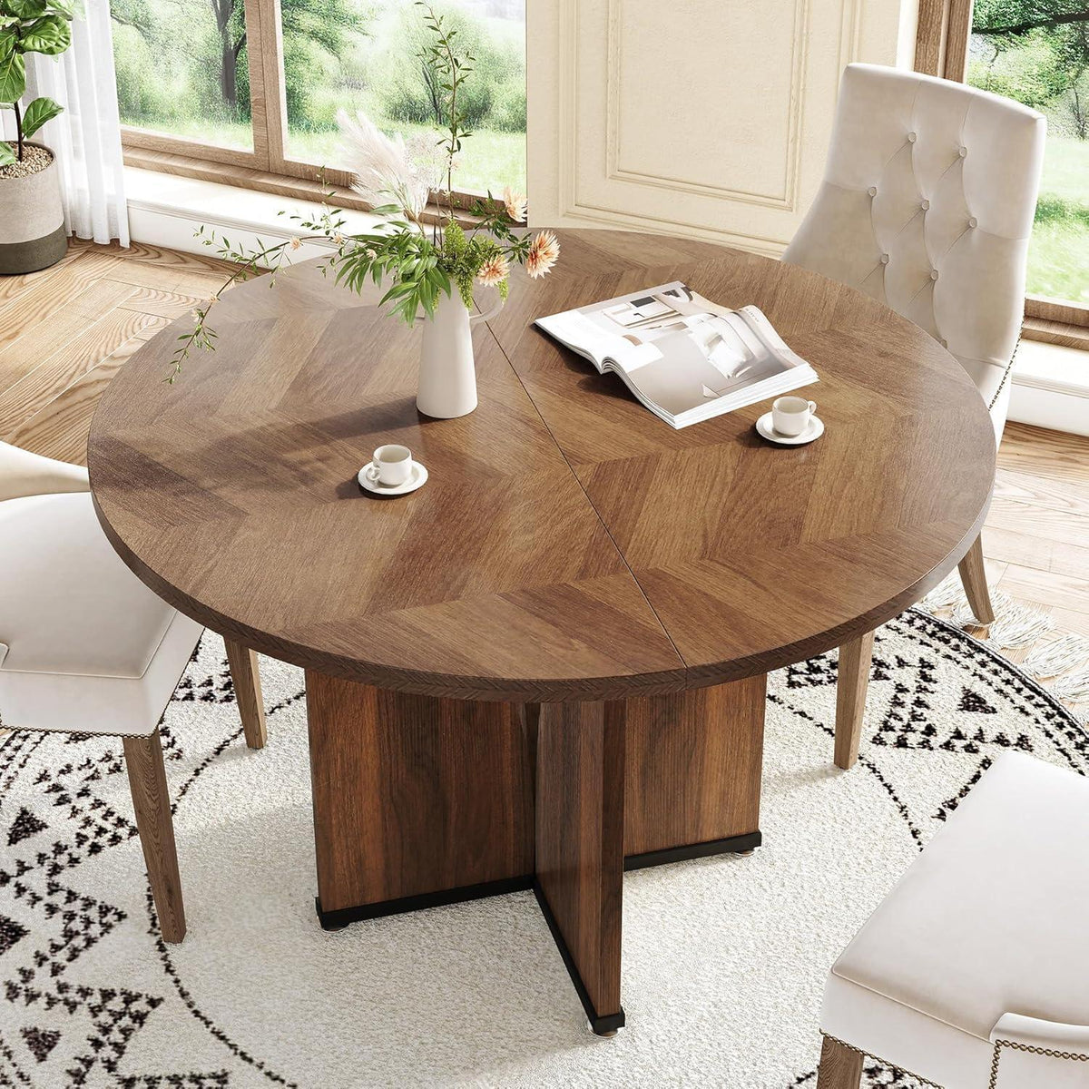 Runder Esstisch 100cm Landhausstil Holz Küchentisch für 4 Personen