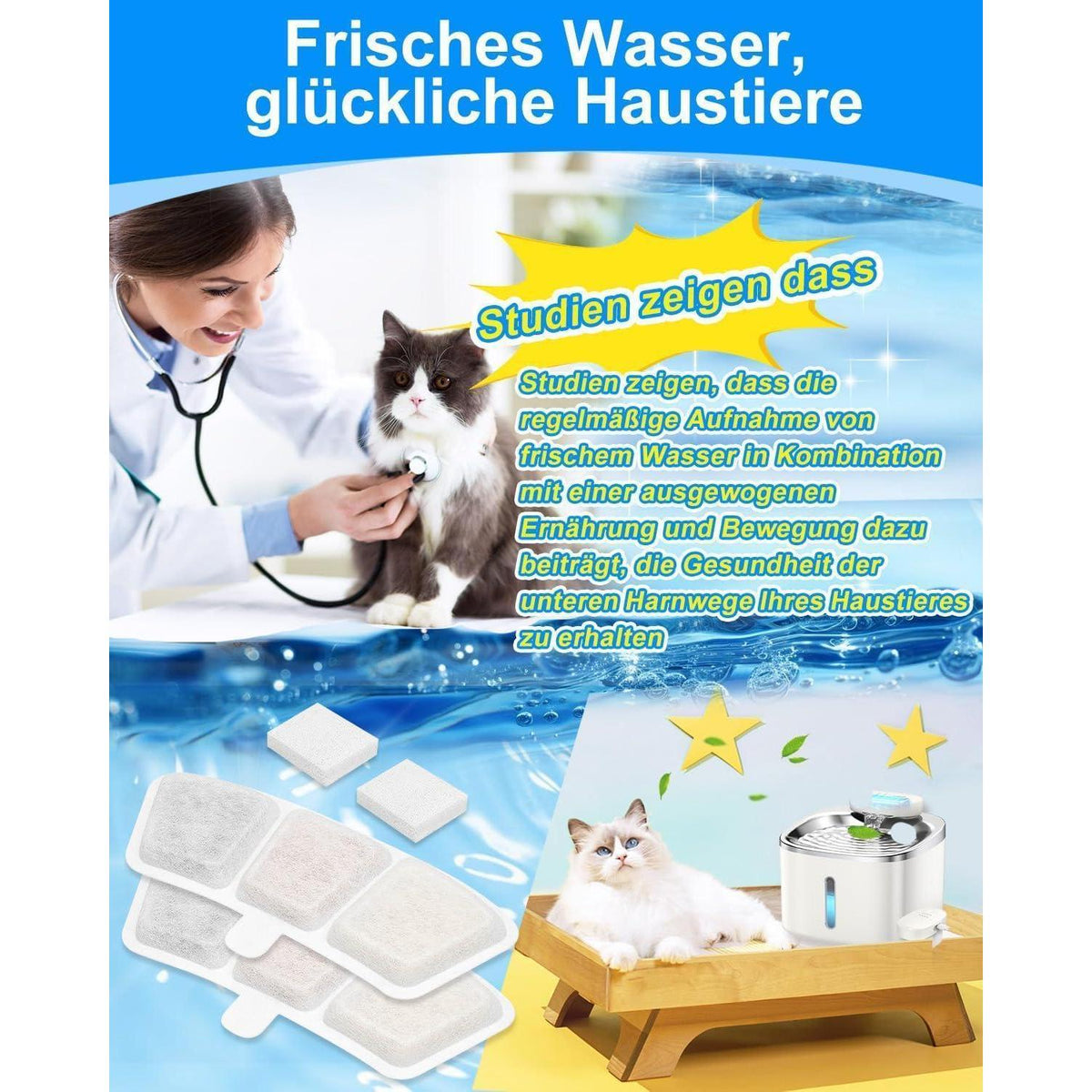 Ersatzfilter für Oneisall Katzenbrunnen 3.5L – 24er Pack