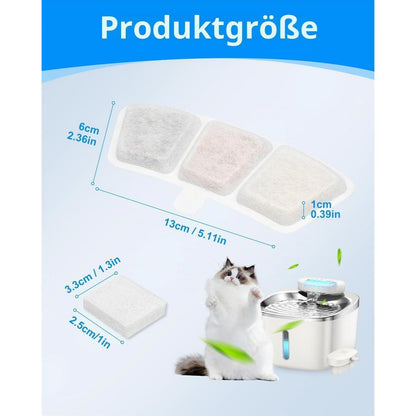 Ersatzfilter für Oneisall Katzenbrunnen 3.5L – 24er Pack