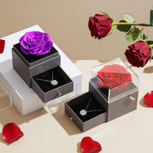 Ewige Rose Geschenkset mit Spieluhr & Kleeblatt Halskette Silber