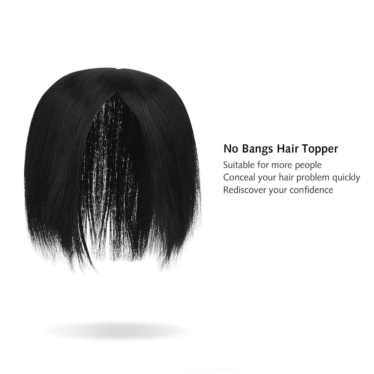 Haar Topper mit 3 Clips – Naturschwarz, 25cm für mehr Volumen