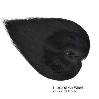 Haar Topper mit 3 Clips – Naturschwarz, 25cm für mehr Volumen