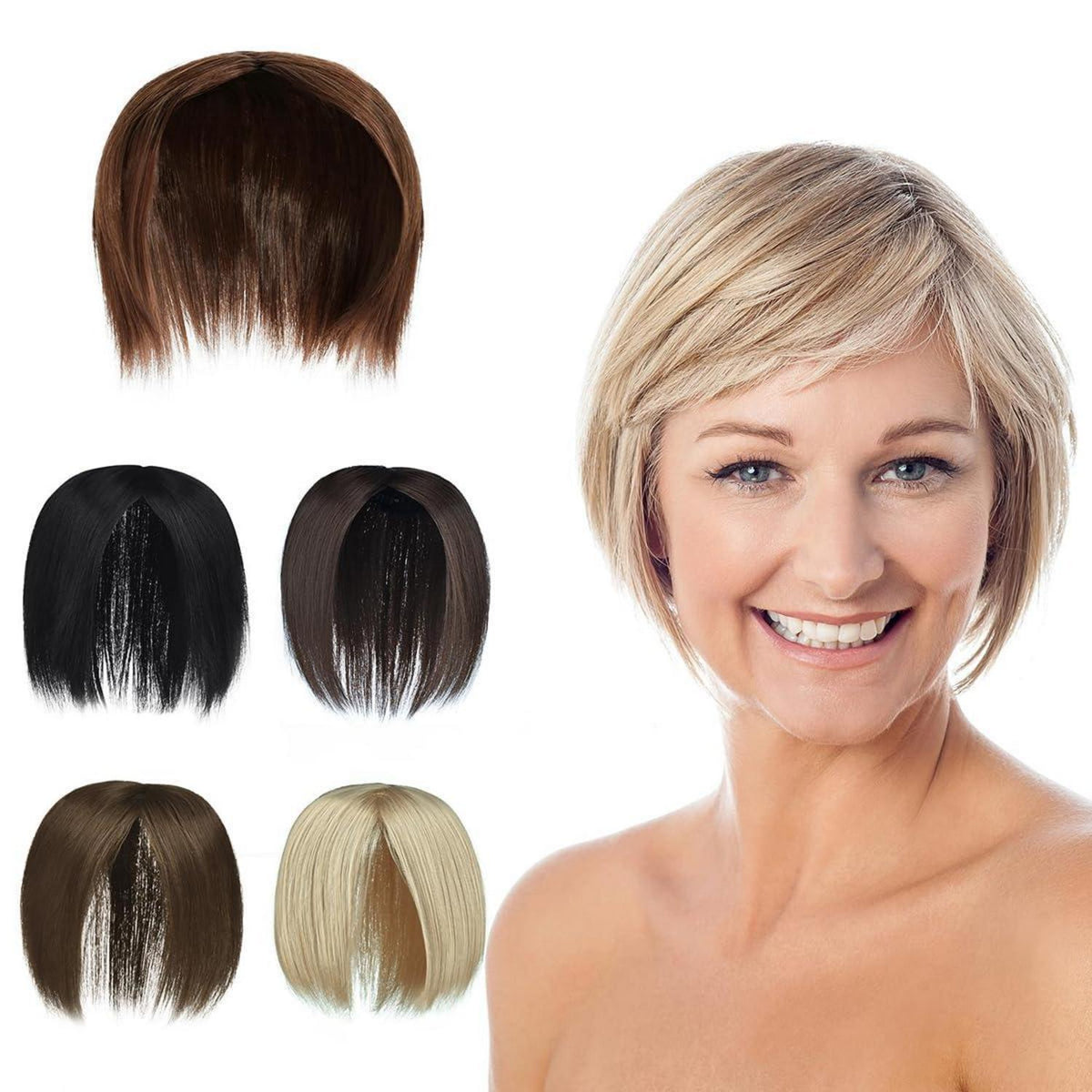 Haar Topper Damen 15cm Dunkelrotbraun Synthetik Haarteil