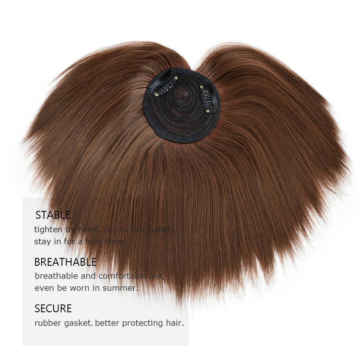 Haar Topper Damen 15cm Dunkelrotbraun Synthetik Haarteil