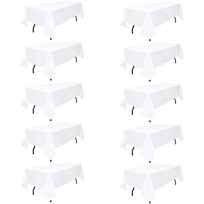 Weißes Tischläufer-Set 10er-Pack 153x260 cm | Rechteckig & Vielseitig