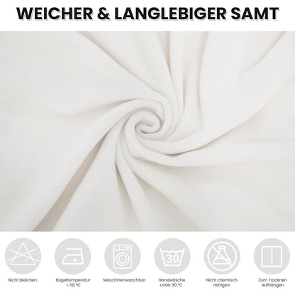Samt Stuhlhussen 4er Set – Stretchbezug für Esszimmerstühle Weiß