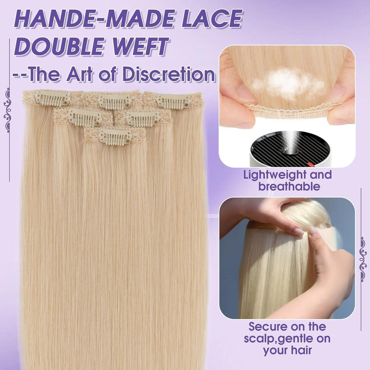 Echthaar Haarverlängerung Balayage Platinblond 50cm