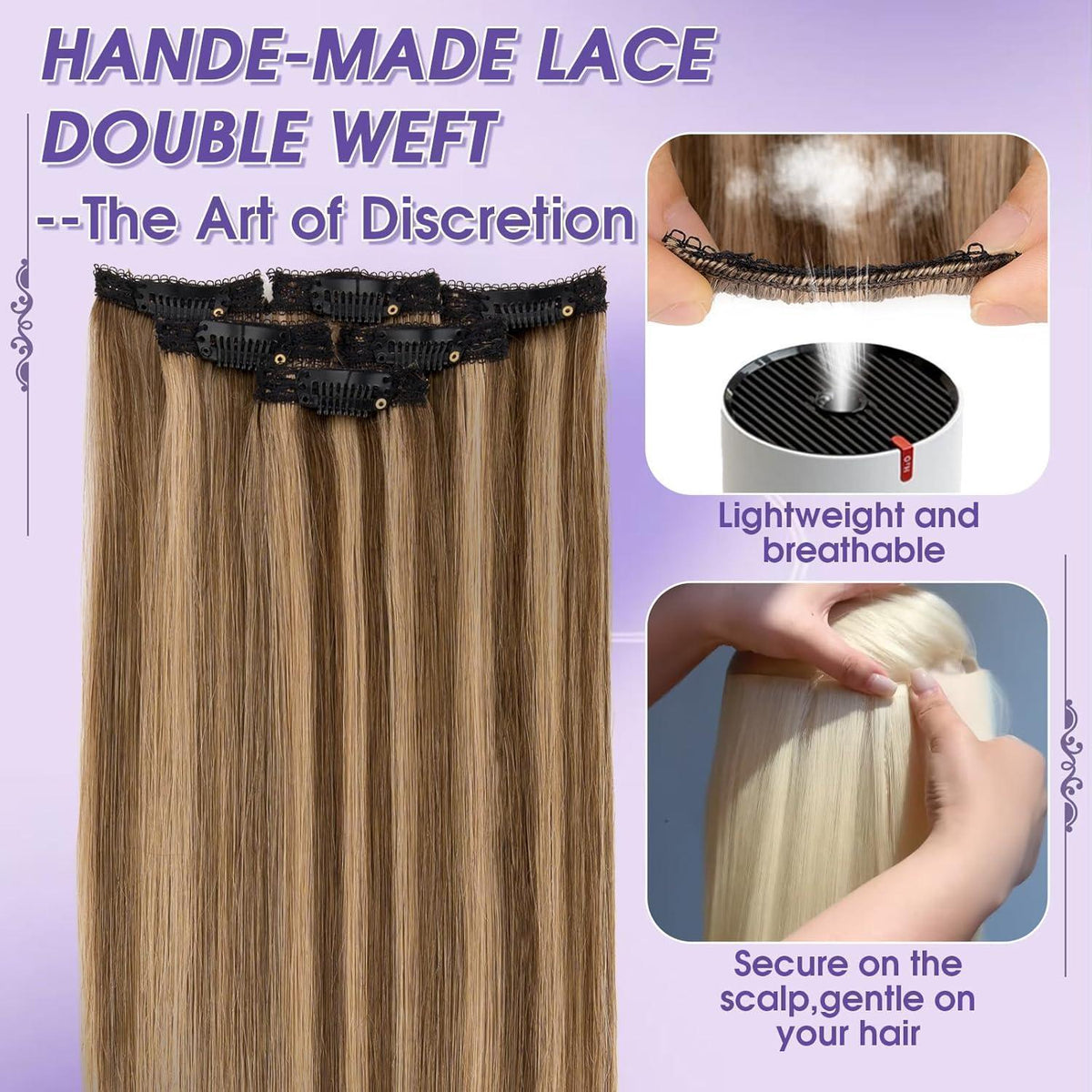 Echthaar Haarverlängerung Balayage Schokoladenbraun/Dunkelblond