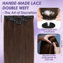 Echthaar Haarverlängerung Balayage Dunkelbraun 45cm