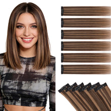 Echthaar Haarverlängerung Balayage Dunkelbraun/Hellbraun 50cm