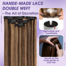 Echthaar Haarverlängerung Balayage Dunkelbraun/Hellbraun 50cm