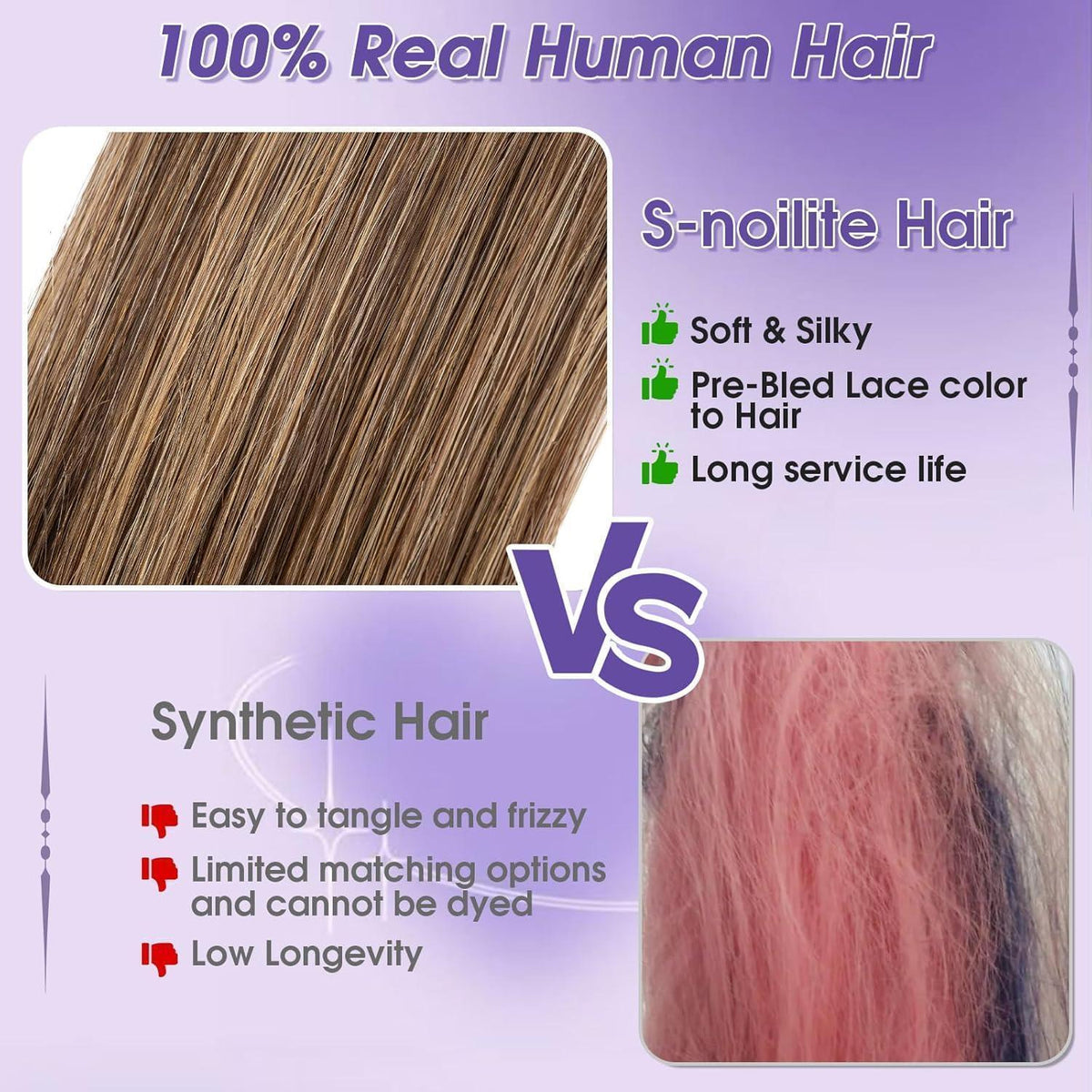 Echthaar Haarverlängerung Balayage Dunkelbraun/Hellbraun 50cm