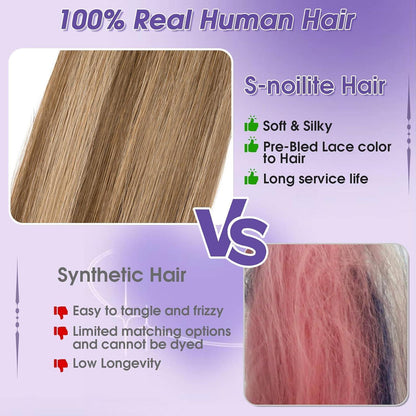 Echthaar Haarverlängerung Balayage Schokoladenbraun/Dunkelblond 50cm